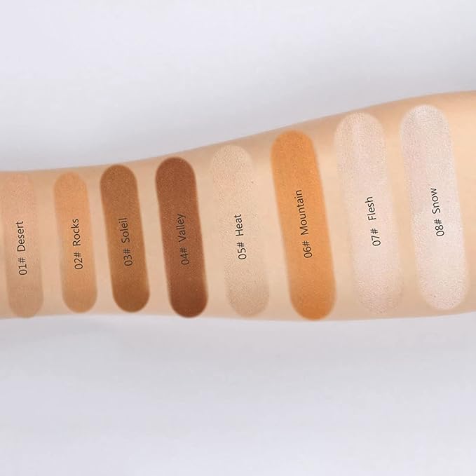 MAEPEOR Matte Setting Loose Powder 8 Colors Smooth and Lightweight Face Powder for Brightening and Setting Makeup with Face Puff (01 Desert)