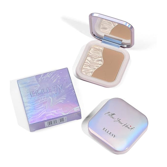 ELLESY Highlighter Makeup Palette Shimmer Face Bronzer and Highlighter Contouring Palette Makeup Kit Sculpting Contour Powder Palette with brush-C02