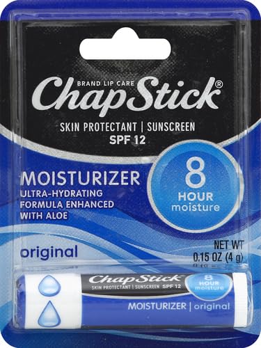 ChapStick Moisturizer Original Lip Balm Tube, SPF 15 and Skin Protectant - 0.15 Oz