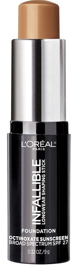 L'Oreal Paris Makeup Infallible Longwear Shaping Stick Foundation, 410 Cocoa, 1 Tube, 0.32 Ounce