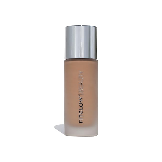 Fitglow Beauty - Natural Foundation+ Photo-Filtering Foundation | Vegan, Woman-Owned Clean Beauty (F5 - Tan-Deep Neutral, Soft Olive Undertones)
