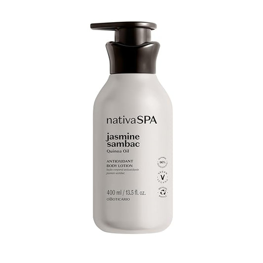 Nativa SPA by O Boticario Jasmin Sambac Anti-Stress Body Lotion, Fragranced Moisturizer Enriched with Purified Quinoa Drops to Boost Hydration, 13.5 Ounce (400ml)
