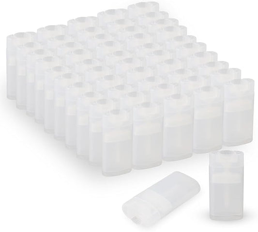 100PCS 15ML Transparent Empty Oval Deodorant Lip Lipstick Balm Tubes Containers for DIY Homemade Crayon Chapstick Holder