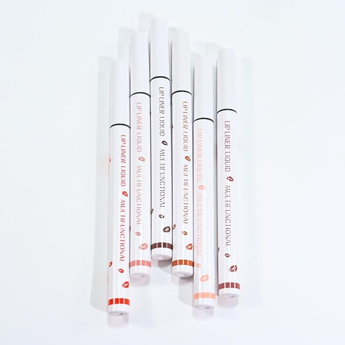 evpct Longwear Liquid Lip Liner Stain Marker Pen Long Lasting Waterproof, Dusty Pink Matte Semi Permanent 24 Hour Lip Liner and Lipstick Combo, Korean Color Stay Lipliner All Day, Lips Stain peel off