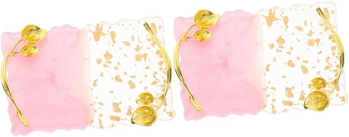 FOMIYES 2pcs Nail Palette Nail Art Gel Nail Art Palette Nail Tool Manicure Display Board Nail Polish Display Board Nail Color Palette Copper Plating Pink Makeup Mixing Plate Nail Art Plate