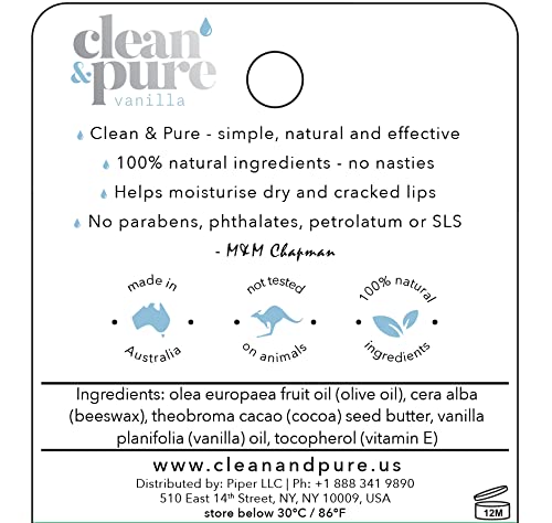 Lip Balm (Vanilla) | Manuka Honey Conditioning Lip Care with 100% All Natural Beeswax and Vitamin E Oil | Flavored Lip Balm for Dry, Chapped Lips | Made in Australia…