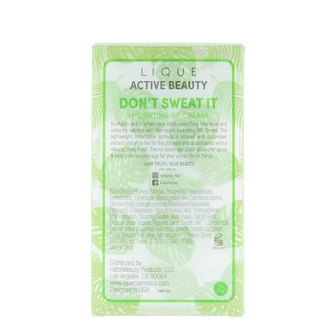 LIQUE Active Don't Sweat It Light-Coverage BB Cream Stick, Revitalize & Brighten Skin While Smoothing Fine Lines & Reducing Redness, Dewy Finish, Vegan Formula, Rich, 0.71 Oz.