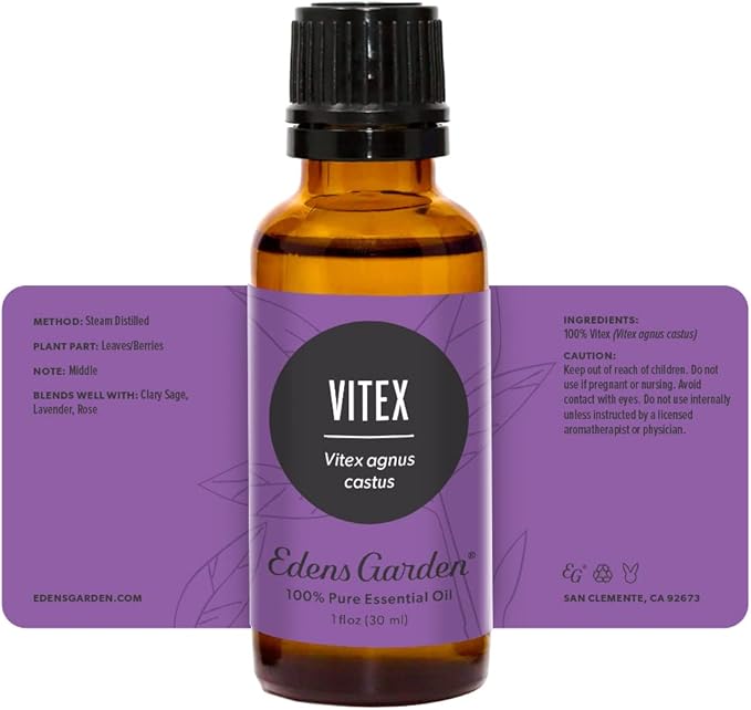 Edens Garden Vitex Essential Oil- 100% Pure Premium Grade, Undiluted, Natural, Therapeutic, Aromatherapy, The Best for Diffuser, Skin, Face, Humidifiers 30 ml (1 fl oz)