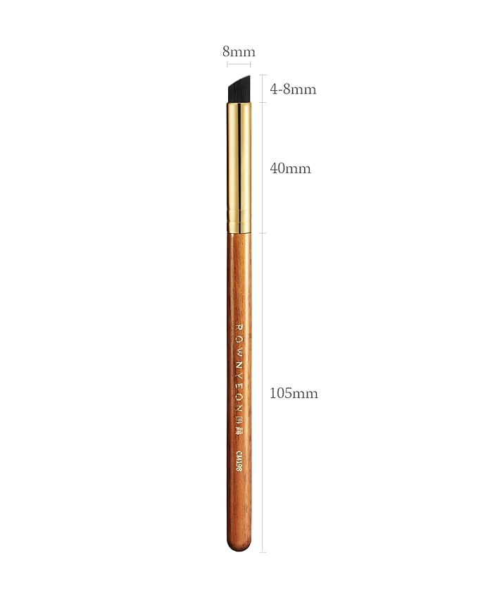 Desert Oak Series VelvetSlant Lip Artist - 45° Slanted Lip Brush for Gradient & Feathered Lips, Ultra-Soft Vegan Nylon, Bubinga Wood Handle (CM 198)