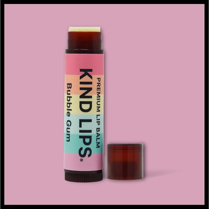 Kind Lips Lip Balm - Nourishing Organic Lip Care for Silky Smooth and Cracked Lips - BubbleGum Flavor Chap Stick and Lip Moisturizer - 100% Natural Ingredients - 0.15oz (Pack of 1)