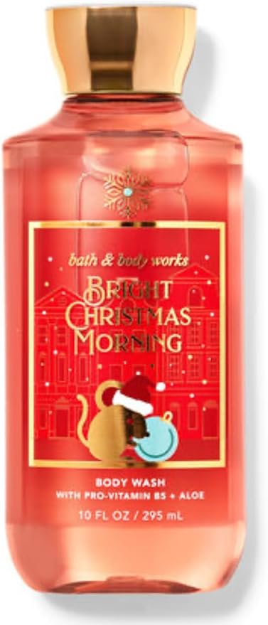 Bath & Body Works - 3 Piece Bundle - Spray - Body Cream - Shower Gel - Full Size and Gift Bag HELLO GORGEOUS (Bright Christmas Morning)