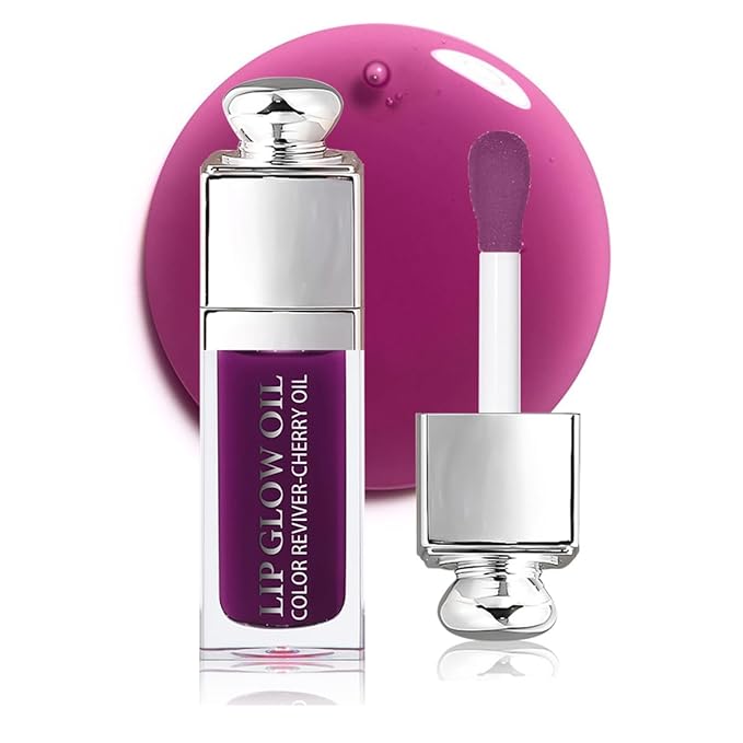 Hydrating Lip Glow Oil, Moisturizing Plumper Lip Gloss, Transparent Plumping Balm, Tinted Balm Care 0.2 OZ - 006 BERRY