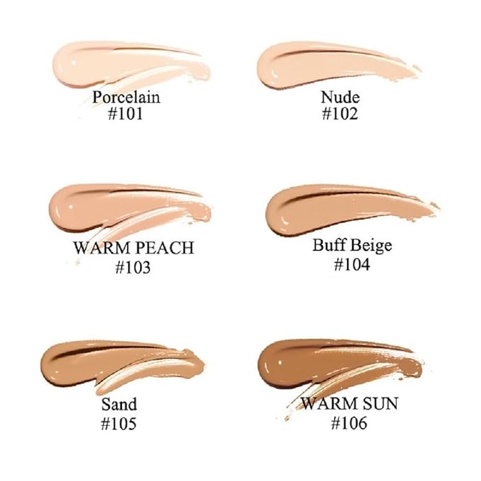 2 Pack PHOERA Foundation,Matte Oil Control Concealer Foundation Cream,PHOERA Long Lasting Waterproof Matte Liquid Foundation for Women Girls (103 Warm Peach +104 Buff Beige)