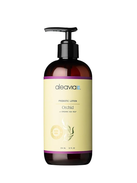 Aleavia Orchid Prebiotic Body Lotion – Lightly Scented, All-Natural Moisturizing Body Lotion with Organic Essential Oils for Soft, Smooth Skin – 12 Oz