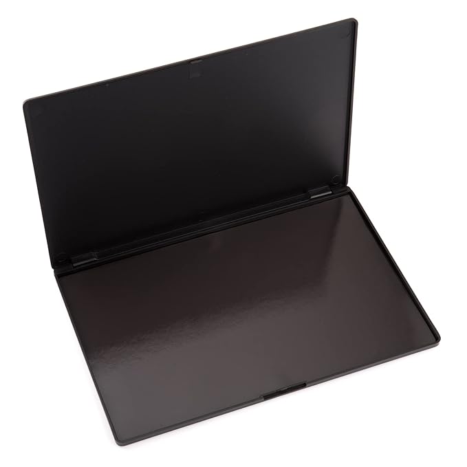 Large Empty Magnetic Plastic Eyeshadow Makeup Palette with 15Pcs Adhesive Empty Palette Metal Stickers for Eyeshadow Lipstick Blush Powder