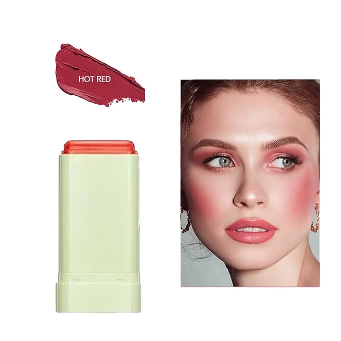 Cream Blush Stick, Blush Beauty Wand for Cheek and Lip Tint with Long Lasting Hydrating Formula, Waterproof Vegan Solid Tinted Moisturizer Matte Blush Stick for Cheeks and Lip Pink(03#)