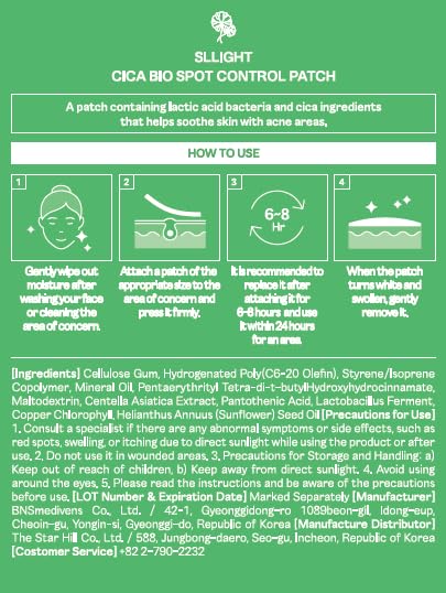 Cica Bio Spot Control Patch (1 Box, 62pcs) | Soothing Acne Patch for Redness & Blemishes | With Cica, Niacinamide & Tea Tree | Gentle for Sensitive Skin | Korean Skincare