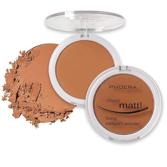 2 Pack Matte Face Powder, Control Oil Brighten Skin Color Cover Blemish Makeup Face Setting Loose Setting Powder Foundation。207-Sand