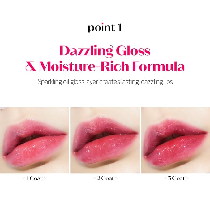 ETUDE Dear Darling Oil Tint #6 Pink Oil 4.2g | High Moisturizing and Strong Hydrating Lip Oil/Lip Gloss | Smooth and Moist Lips | Non-Sticky Lip Oil Tint For Dry Lips | K-beauty