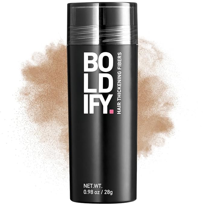 BOLDIFY Hair Fibers (28g) - Fill In Thinning and Fine Hair for an Instantly Fuller, Thicker Look - 14 Shades for Women & Men - Medium Blonde