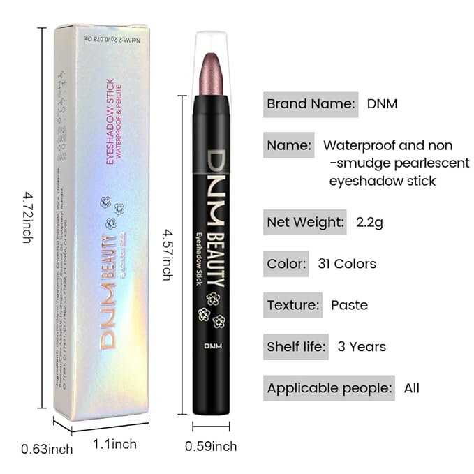 Kaely Cream Eye Shadow Sticks, Magnetic Mauve Shimmer Eyeliner Pencil Eyeshadow Palette Makeup, Eye Highlighter Brightener Stick for Older Women Waterproof Pigmented, sombras para ojos, New-72