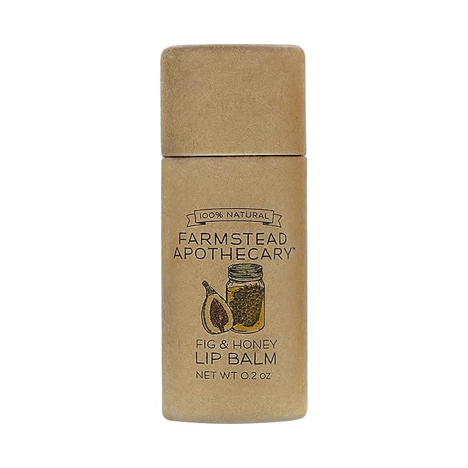 Farmstead Apothecary 100% Natural Lip Balm with Organic Beeswax, Organic Shea Butter & Organic Coconut Oil, Fig & Honey 0.25 oz
