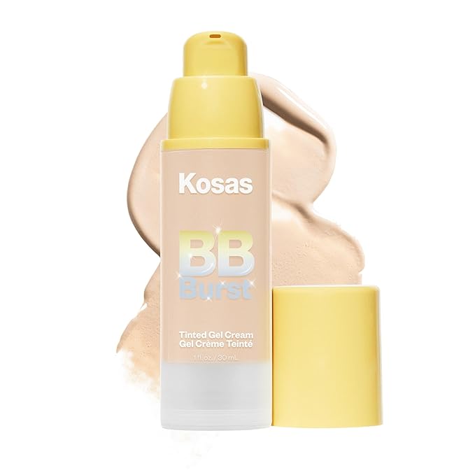 Kosas BB Burst Tinted Face Gel Cream - Supports Healthy Collagen, Smoothes Skin, Hydrates & Moisturizes - Lightweight Buildable Coverage - Light Neutral 12, (1 Oz/30 ML)
