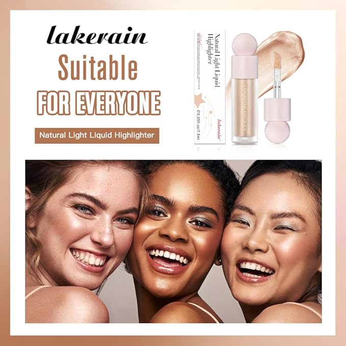 Liquid Highlighter - Luminous Finish Light Liquid Luminizer Makeup Enhanced with Pearl Particles & Botanical Blend, Weightless Dewy Glow for Radiant Skin, Vegan, Cruelty-Free (#01 Moonlight)