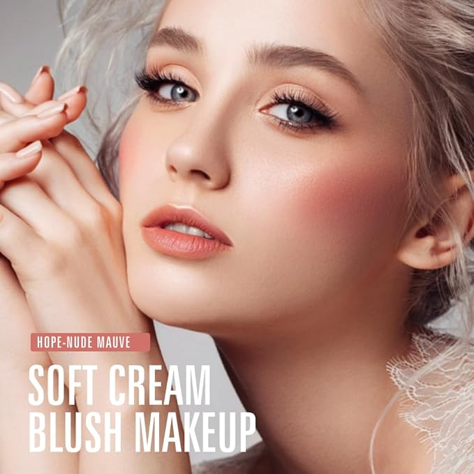 KIMUSE Soft Cream Blush Makeup, Liquid Blush for Cheeks, Weightless, Long-Wearing, Smudge Proof, Natural-Looking, Dewy Finish