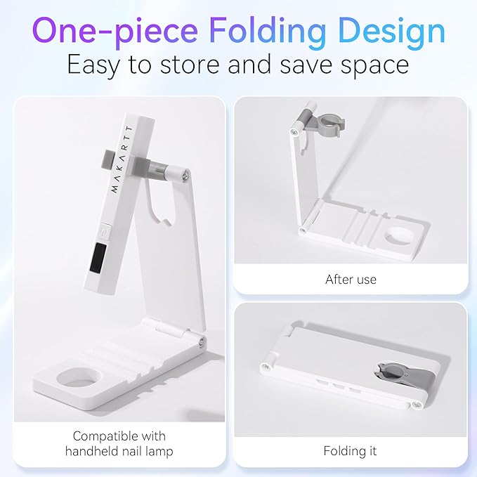 Makartt UV Nail Lamp Stand: Foldable, 360° Adjustable Rotation, Portable, Handsfree, Convenient for Gel Nails Polish Painting Home Salon Manicure