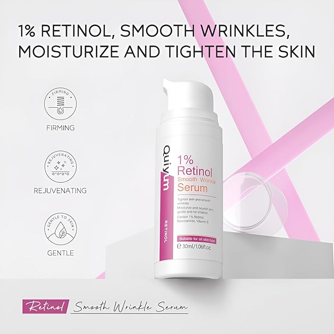 Anti Aging Skin Care Set, 1% Retinol Dark Spot Remover for Face with Face Serum & Moisturizer, Travel Size Skincare Set for Women, Reduce Wrinkles, Firm & Hydrate for All Skin Types