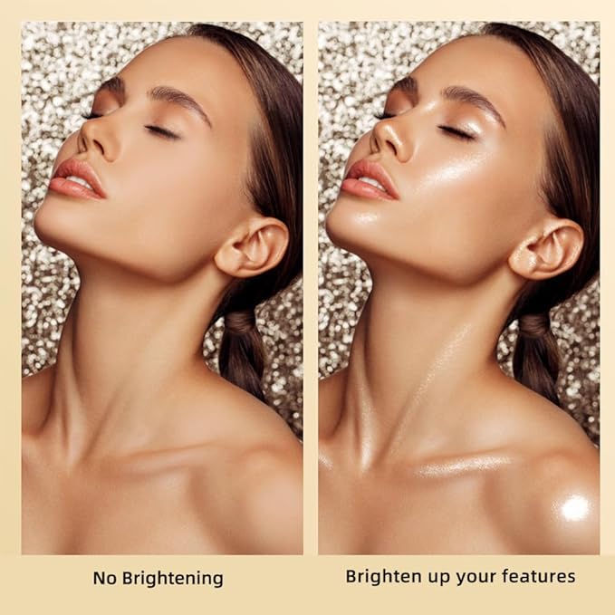 ELLESY Highlighter Makeup Palette Face Highlighter Palette Glitter Illuminator Highlighter Palette Shimmer Highlighter Powder Kit Highlight Makeup Palette -SUN GLOW