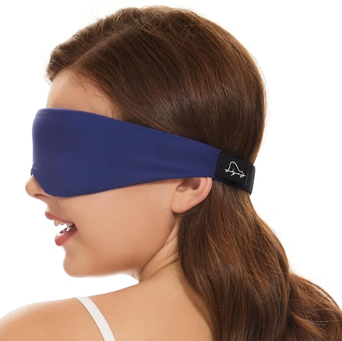 ALASKA BEAR Sleep Mask for Side Sleepers Patented Design, Cup-Shaped and Extra-Soft, 100 Blackout Eye Mask Shades Cover for Men and Women Home or Travel, Machine Washable, Colbot Blue