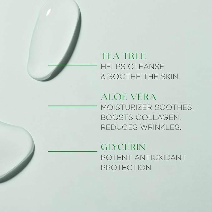Tea Tree & Aloe Exfoliating Scrub - Dermatologist Tested, Multi-Tasking Cleanser, Clears Skin - Anti-Aging, Clean Beauty, Cruelty-Free Korean Skincare for All Skin Types - 6.76 Fl Oz / 200ML