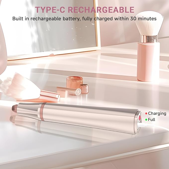 Electric Eyebrow Trimmer, 3 in 1 Facial Hair Remover for Women, Waterproof Rechargeable Hair Shaver for Face Eyebrow Leg Bikini Nose, Painless Facial Razor Epilators with 3 Guide Combs