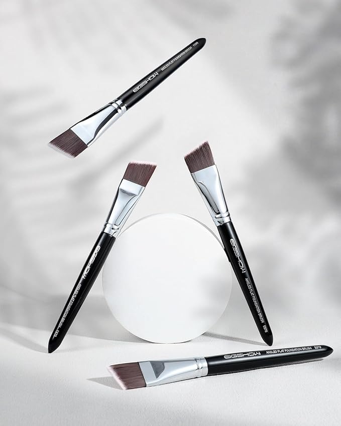 EIGSHOW Angled Flat Foundation Brush, Vegan Synthetic Bristles, Streak Free Application, Face Makeup Brush For Blending Liquid, Cream, Face Mask (E870)