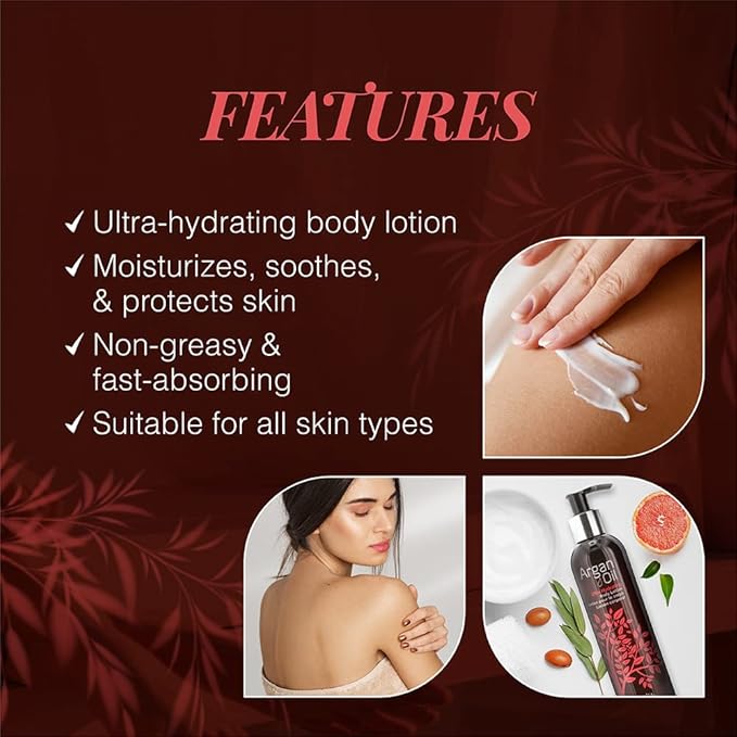 Body Drench Ultra Hydrating Body Lotion with Argan Oil - Nourishing & Moisturizing Body Lotion for Dry Skin, 8 fl oz