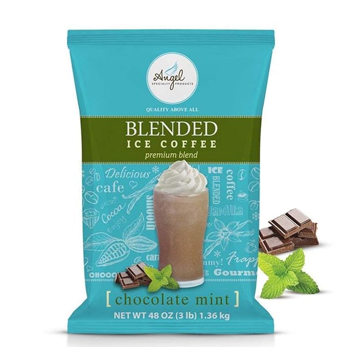 Angel Specialty Products, Blended Ice Coffee, Frappe Powder Mix, Chocolate Mint [3 LB] [34 Servings]