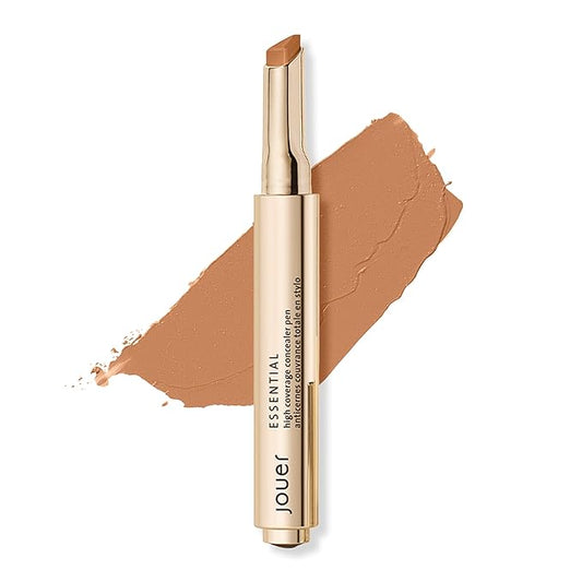 Jouer Essential High Coverage Concealer Pen - Under Eye Concealer for Dark Circles - Brightening Makeup for Eye Circles - Color Corrector Eye Primer with Hyaluronic Acid and Vitamin E