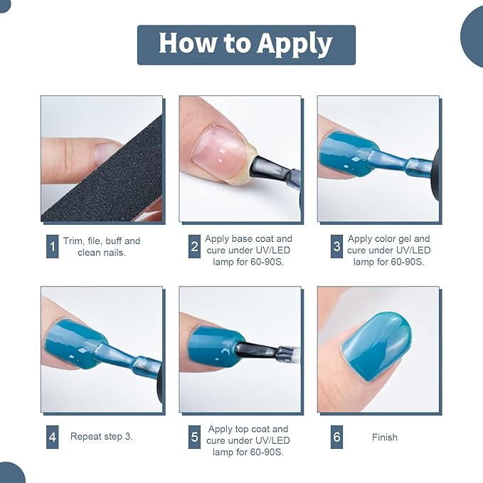 JODSONE 60 PCS Gel Nail Polish Set All Seasons No Wipe Base Coat Matte Glossy Top Coat Nail Gel Polish Kit for Starter Manicure DIY at Home Enjoy Fun