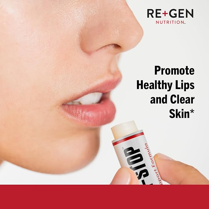 H Stop Lip Balm with Shea Butter, Peppermint Oil, Tea Tree, Lemon Balm, Zinc, Coconut and More for Clear and Healthy Skin Care, Discreet Blister Support Moisturizer, 0.5 oz