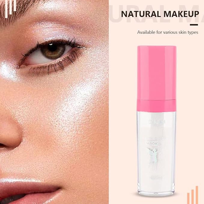 evpct 1Pcs Glitter Highlighter Powder Stick Make up Puff Fairy Stick Peal White Shimmer Glitter Face Body Liquid Highlighter makeup illuminators de maquillaje polvo traslucido maquillaje para mujer 01