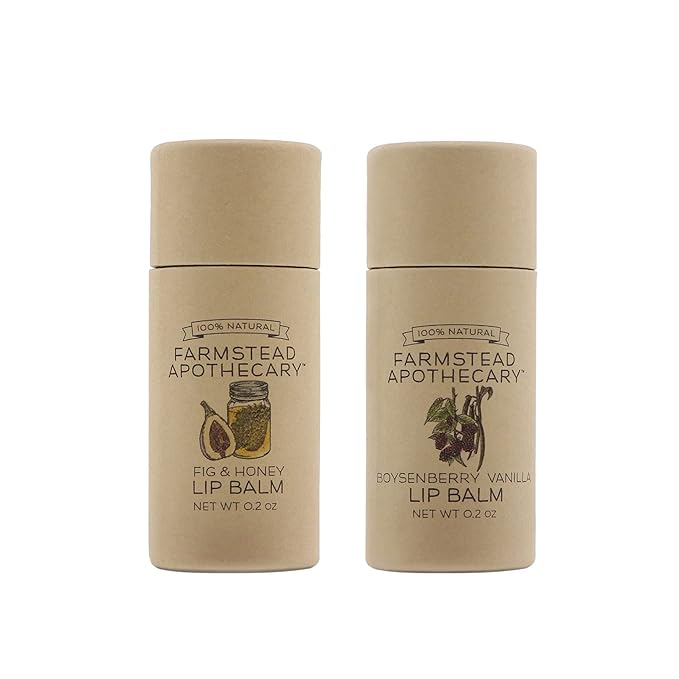 Farmstead Apothecary Lip Balm (Boysenberry & Fig, 2 Pack- Boysenberry Vanilla & Fig Honey)