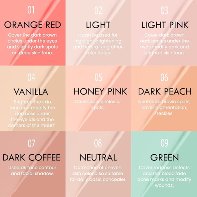 Kaely 2Pcs PROFESSIONAL MAKEUP Correcting Concealer Stick,Medium Coverage Concealer Crayon,under Eye Brightener Concealer for Dark Circles,corrector de ojeras,Lightweight,Vegan,06 DARK PEACH