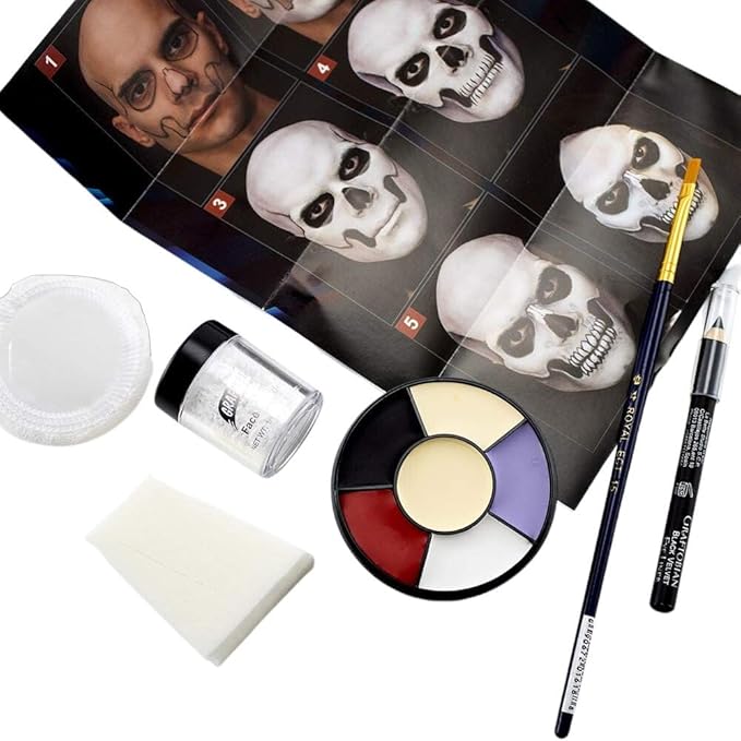 Graftobian Skull Makeup Kit - Skeleton Makeup Set for Costumes, Cosplay, and Halloween