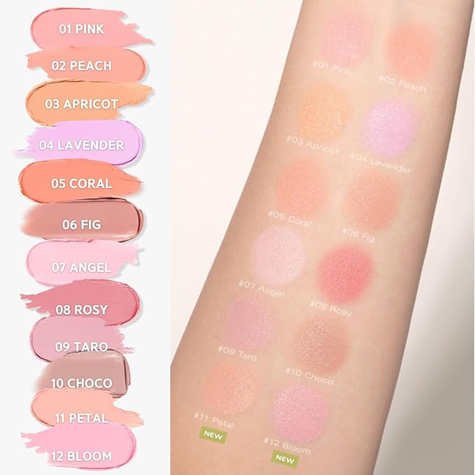 BBIA Ready To Wear Downy Cheek Cream Blush 8 Color - Creamy Blendable & Buildable Blush Dewy Texture & Matte Finish High Pigment Longlasting Lightweight Natural Face Makeup, 0.12oz (06 DOWNY FIG)