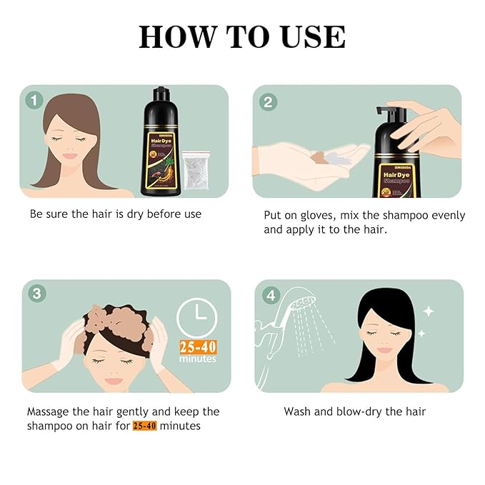 Blonde Brown Hair Dye Shampoo 3 in 1, Long-lasting & Natual Hair Color Shampoo, Herbal Ingredients Natural Shampoo Hair Dye Effect in Minutes, Gifts for Men Women 500ml