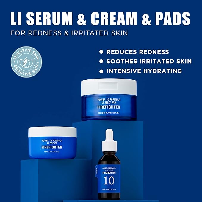 It'S SKIN LI Calming Skincare Set - Soothing Toner Pads, Ampoule Serum, Moisture Cream – Redness & Acne Relief with Licorice Extract & Guaiazulene – for Clear Skin