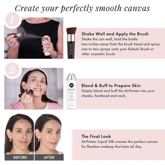 MagicMinerals LiquidSilk Air Primer by Jerome Alexander, Spray Formula Smoothes Skin & Minimizes Appearance of Pores for Flawless Makeup Application