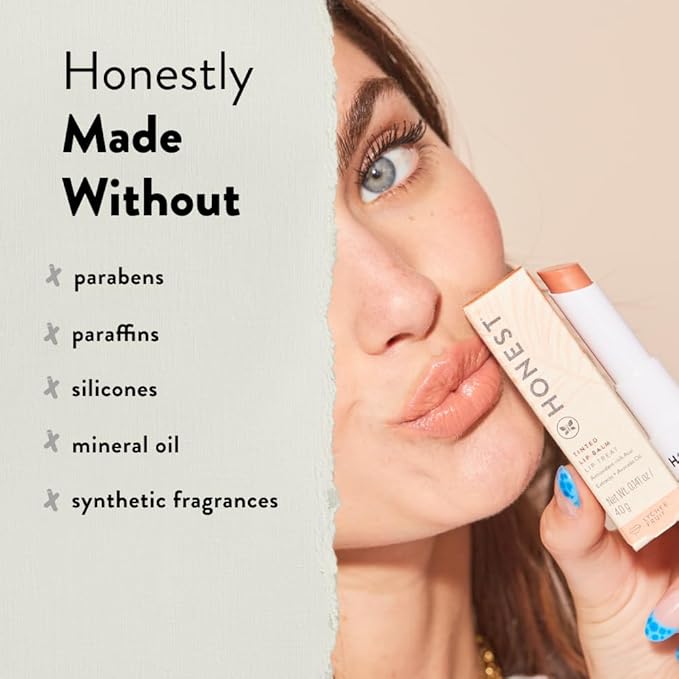 Honest Beauty Tinted Lip Balm | Antioxidant-rich Acai Extracts + Avocado Oil | EWG Certified, Vegan, Cruelty Free | Blood Orange
